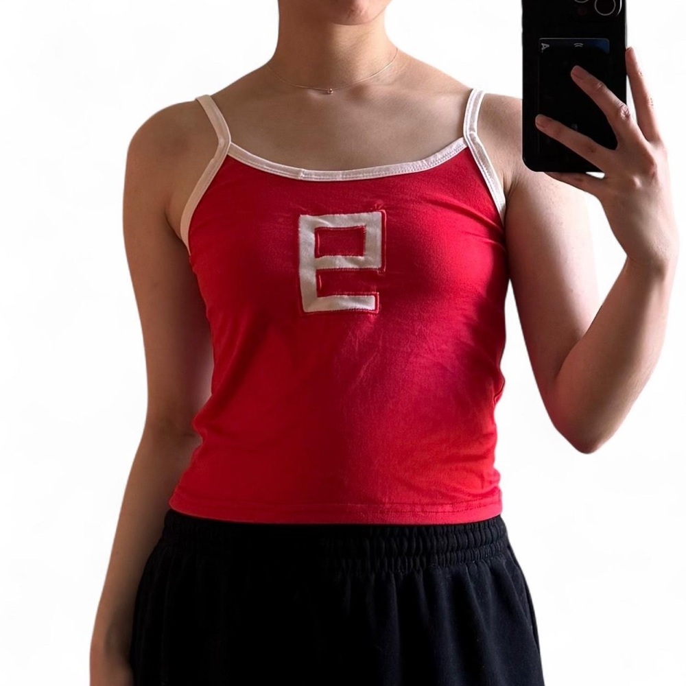 2000s y2k red tank top